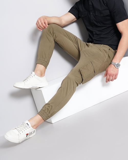 Solid Men's Cargo Joggers