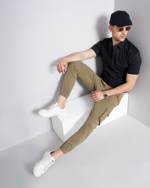 Solid Men's Cargo Joggers