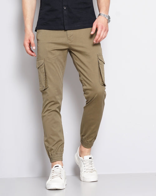 Solid Men's Cargo Joggers