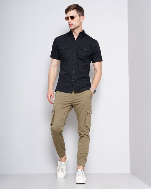Solid Men's Cargo Joggers