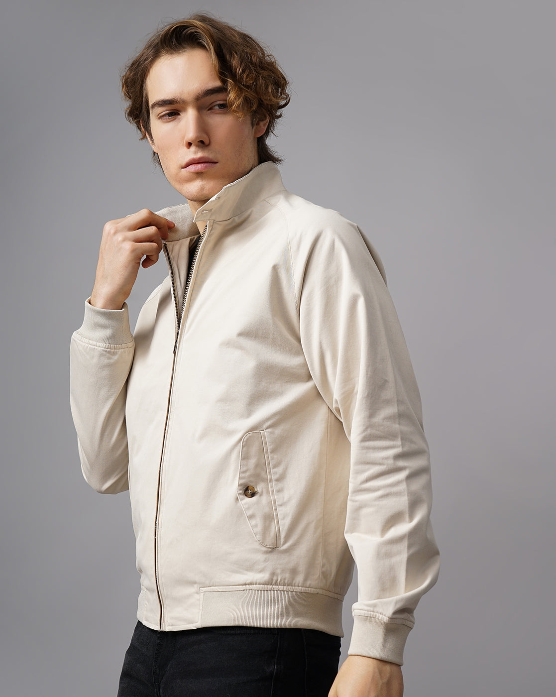men's Solid Casual jacket