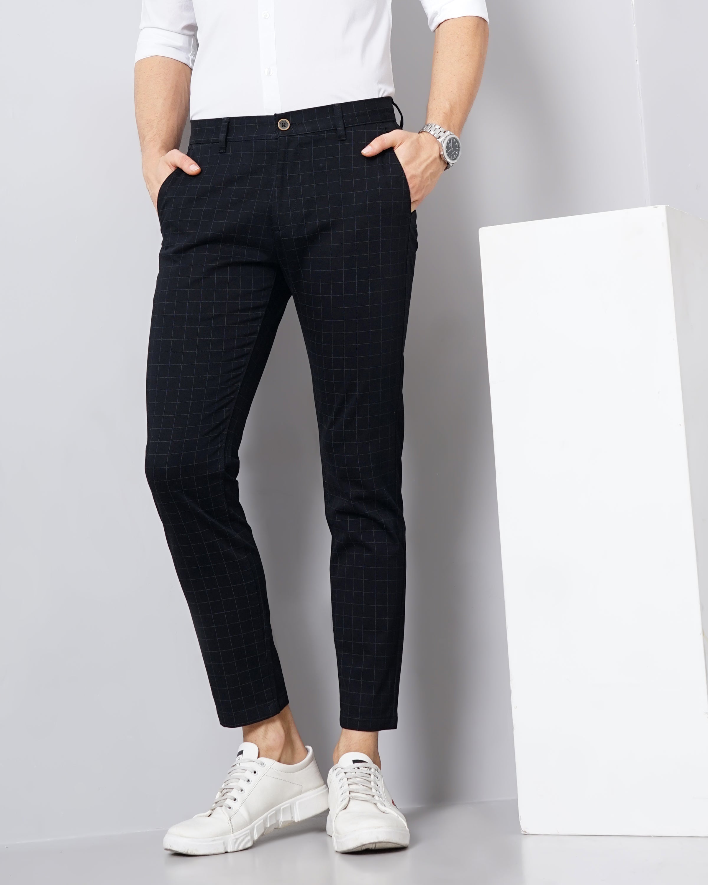 Checked Slim Fit Chinos