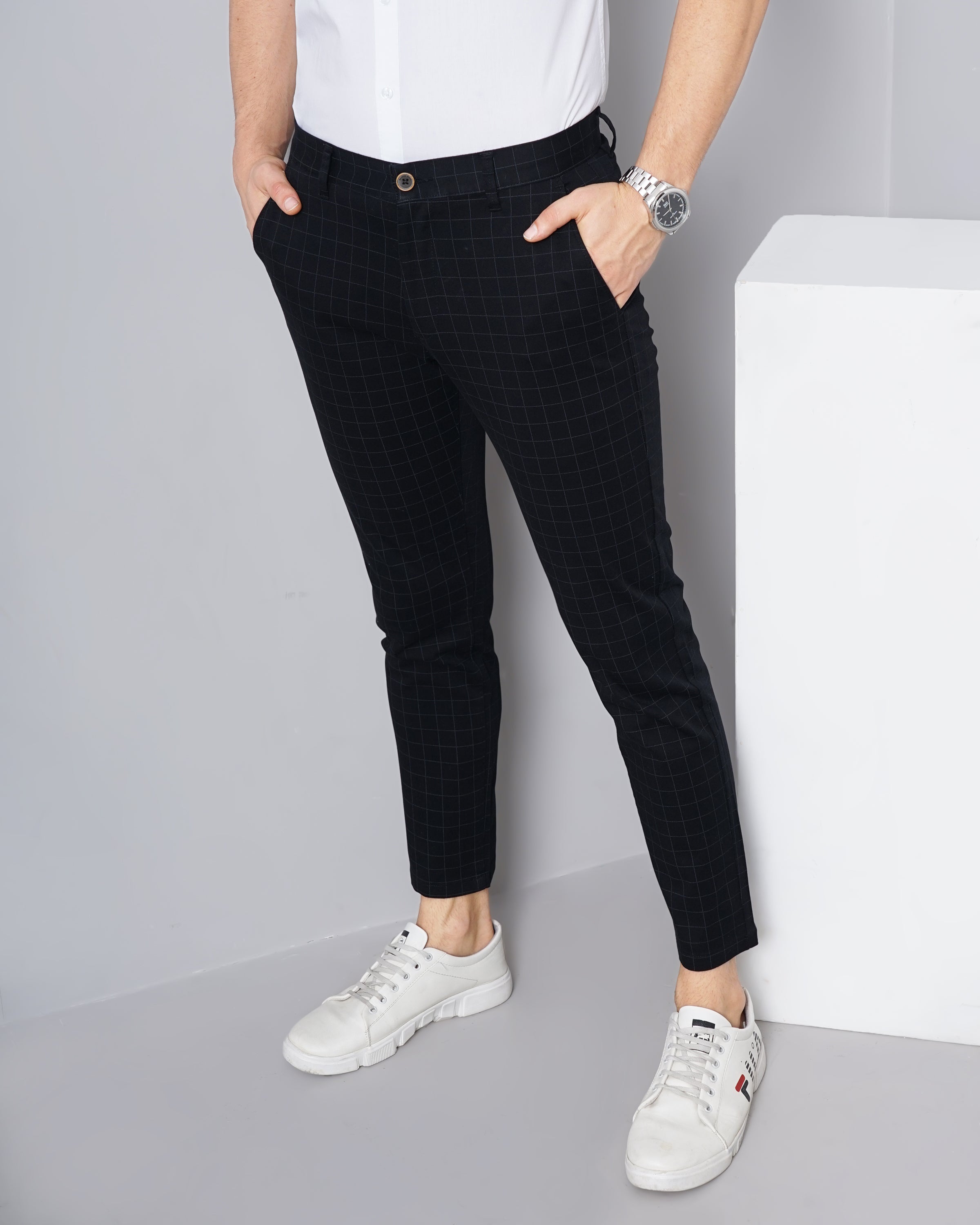 Checked Slim Fit Chinos