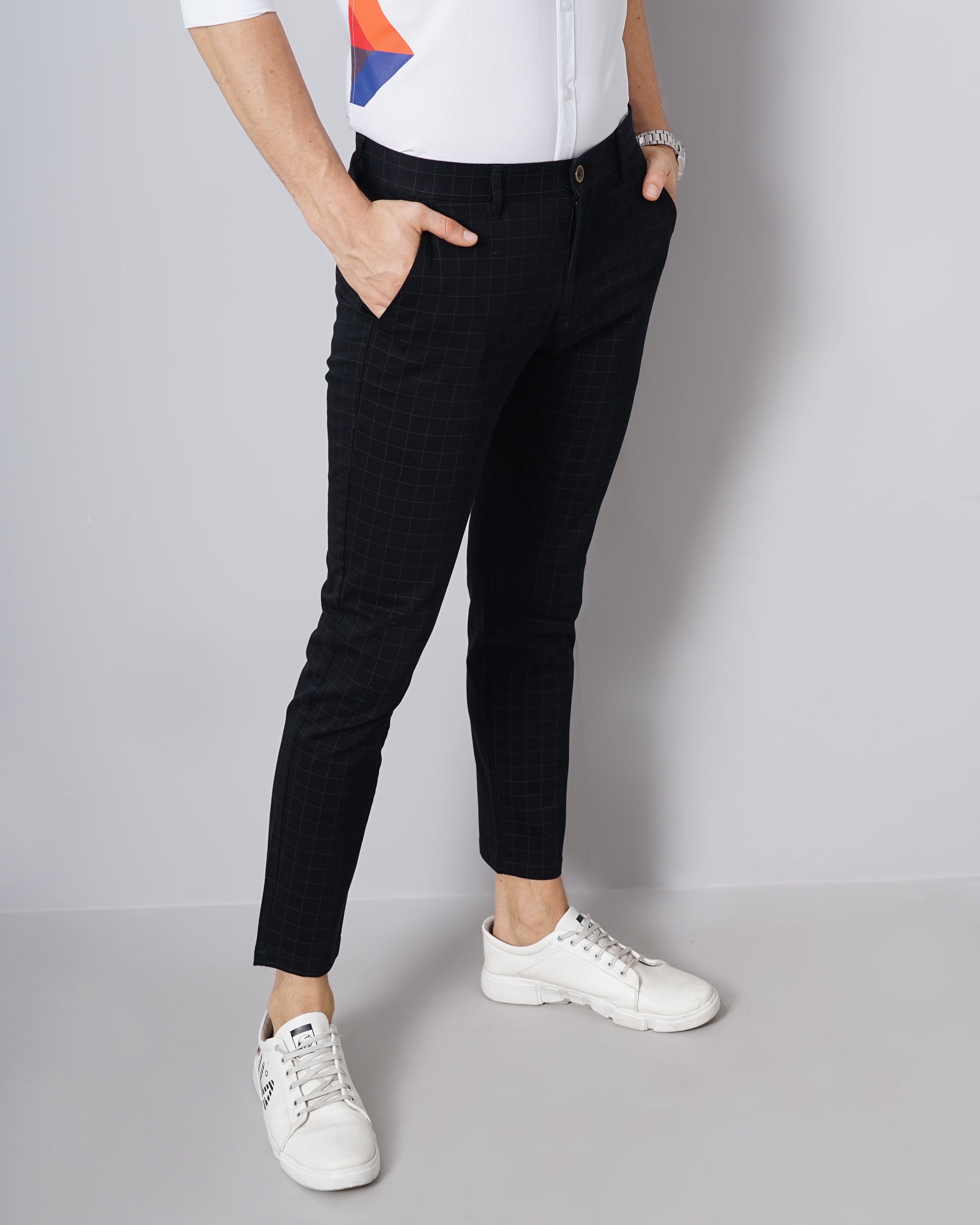 Checked Slim Fit Chinos