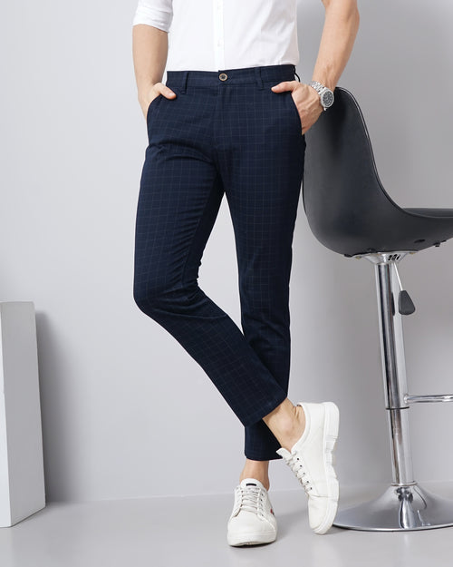 CHECKED SLIM FIT CHINOS