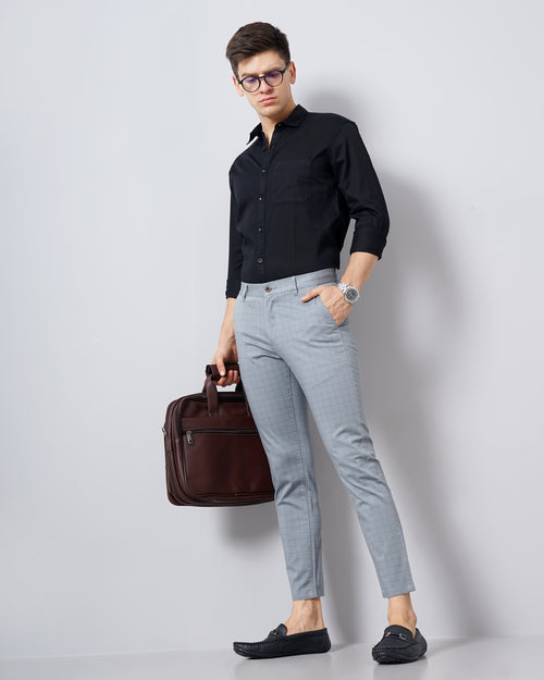 CHECKED SLIM FIT CHINOS