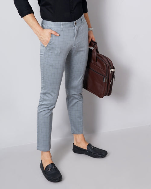 CHECKED SLIM FIT CHINOS