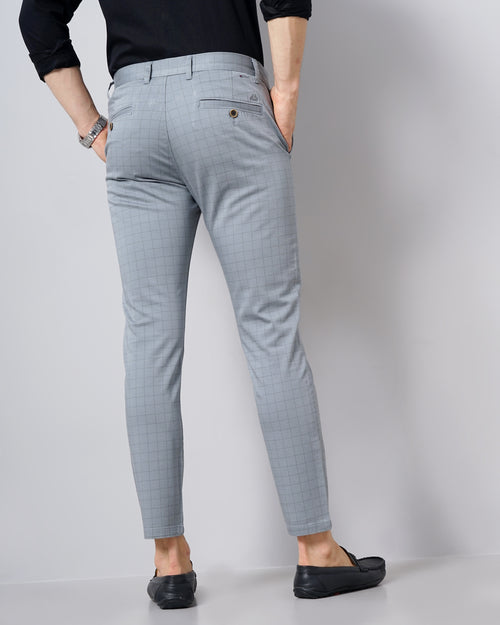 CHECKED SLIM FIT CHINOS