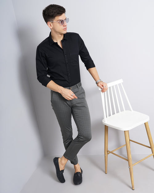 CHECKED SLIM FIT CHINOS
