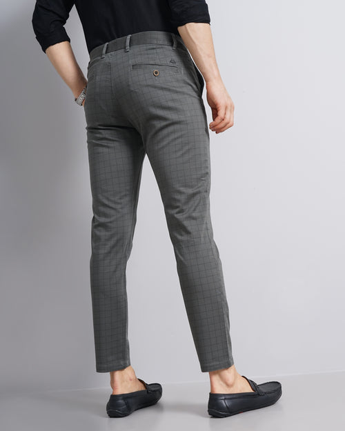 CHECKED SLIM FIT CHINOS
