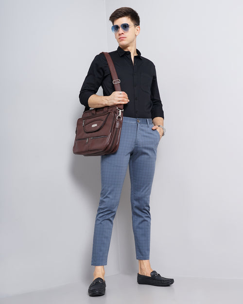CHECKED SLIM FIT CHINOS