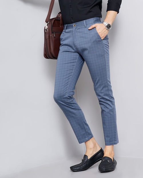 CHECKED SLIM FIT CHINOS