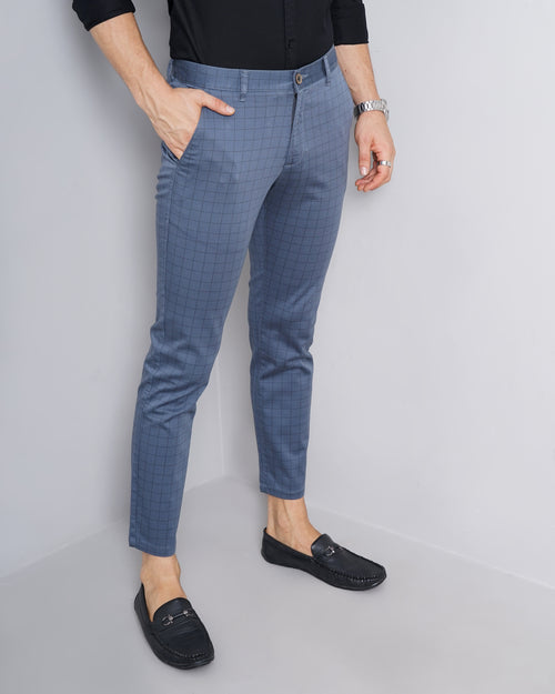 CHECKED SLIM FIT CHINOS