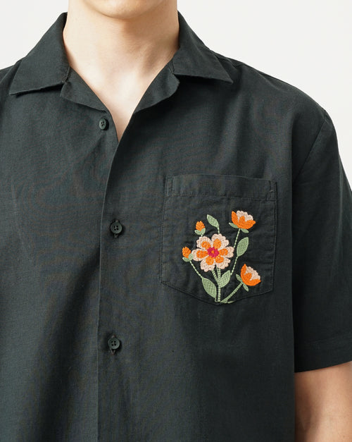 Men Embroidered Regular Fit Shirt with Patch Pocket