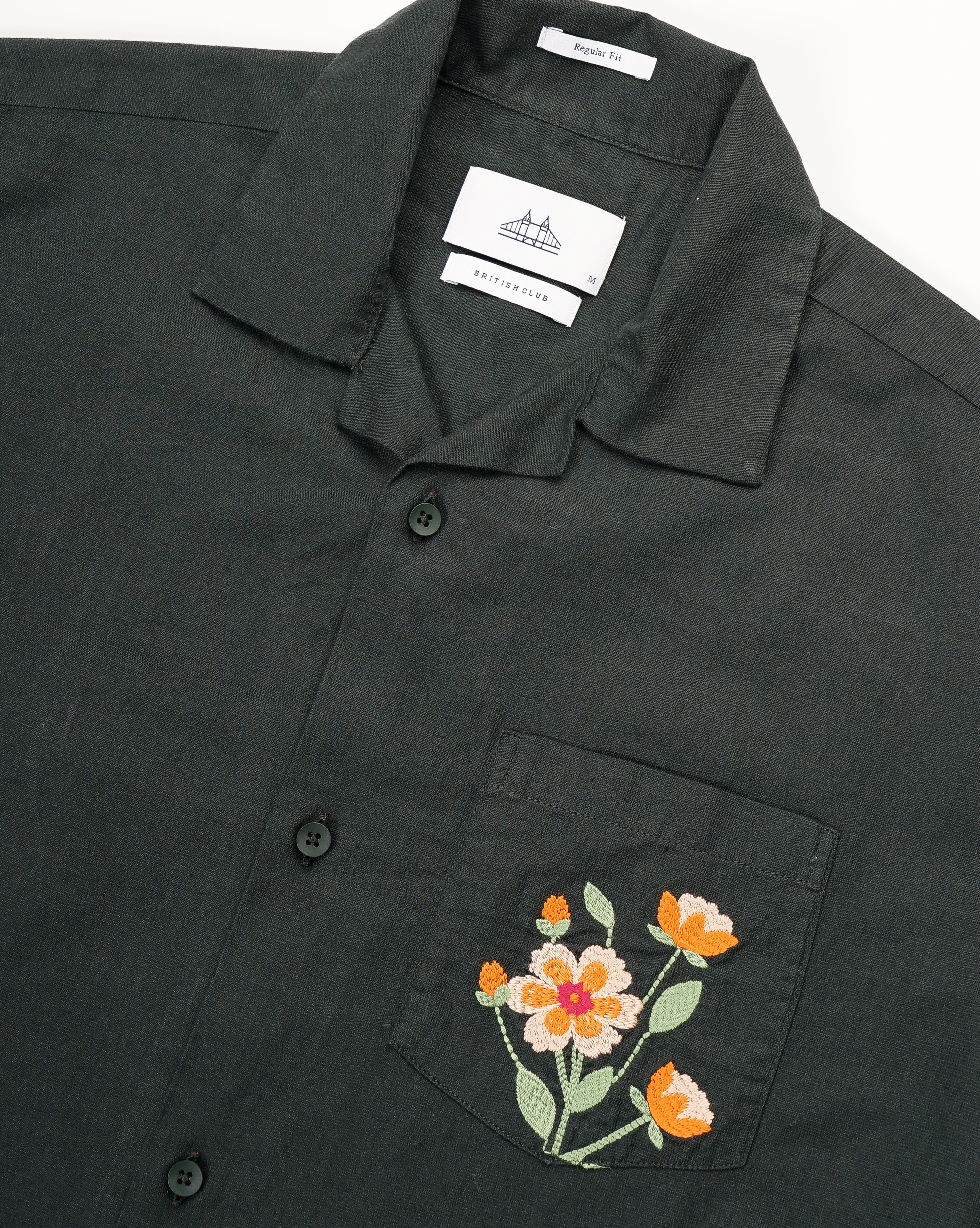 Men Embroidered Regular Fit Shirt with Patch Pocket