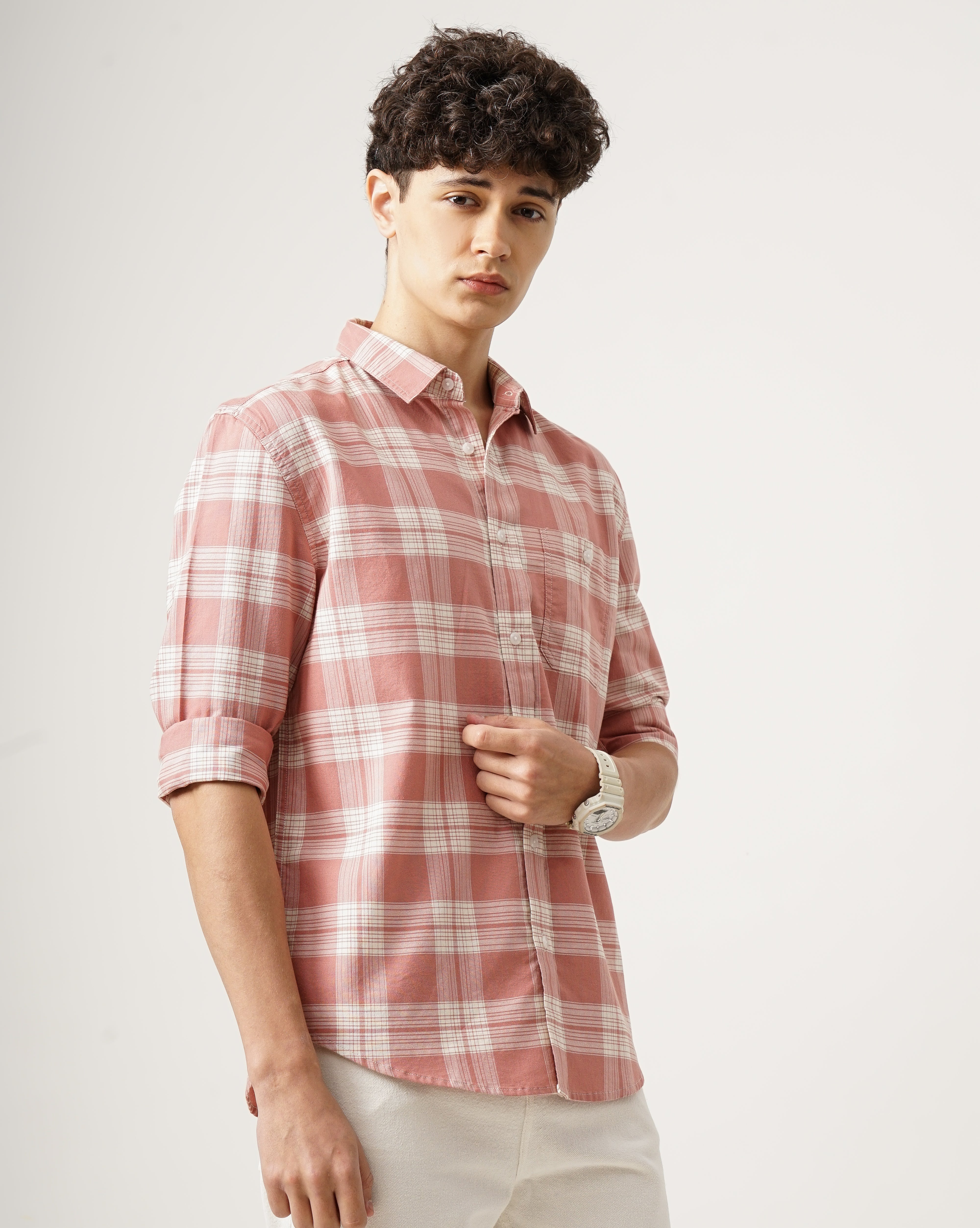 Men Standard Tartan Checks Opaque Checked Casual Shirt