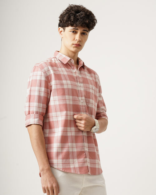 Men Standard Tartan Checks Opaque Checked Casual Shirt