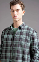 Slim Fit Window Pane Checks Oxford Shirt