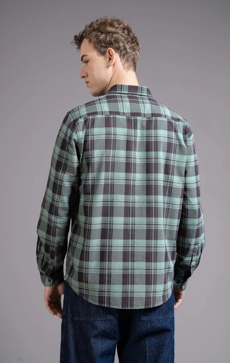 Slim Fit Window Pane Checks Oxford Shirt