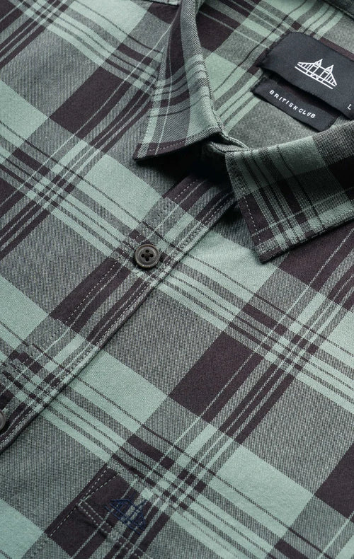 Slim Fit Window Pane Checks Oxford Shirt