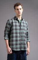 Slim Fit Window Pane Checks Oxford Shirt