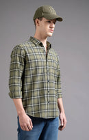 Slim Fit Window Pane Checks Oxford Shirt