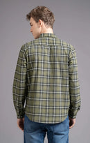 Slim Fit Window Pane Checks Oxford Shirt