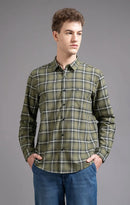 Slim Fit Window Pane Checks Oxford Shirt