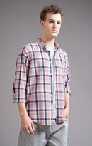 Slim Fit Window Pane Checks Twill Shirt