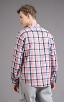 Slim Fit Window Pane Checks Twill Shirt