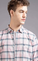 Slim Fit Window Pane Checks Twill Shirt