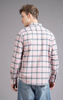 Slim Fit Window Pane Checks Twill Shirt