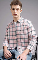 Slim Fit Window Pane Checks Twill Shirt
