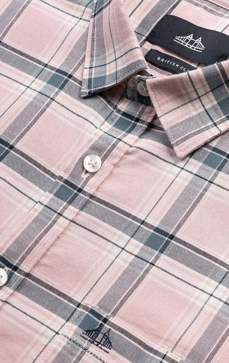 Slim Fit Window Pane Checks Twill Shirt