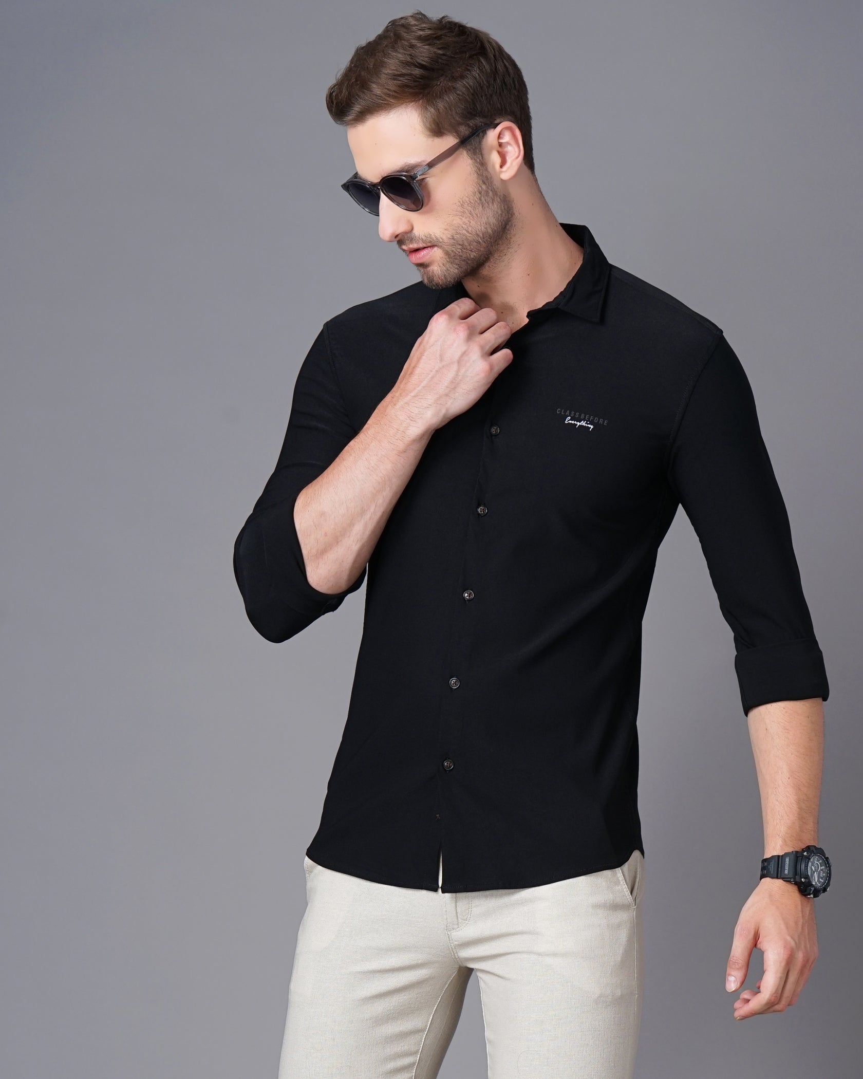 Smart Slim Fit Opaque Casual Shirt
