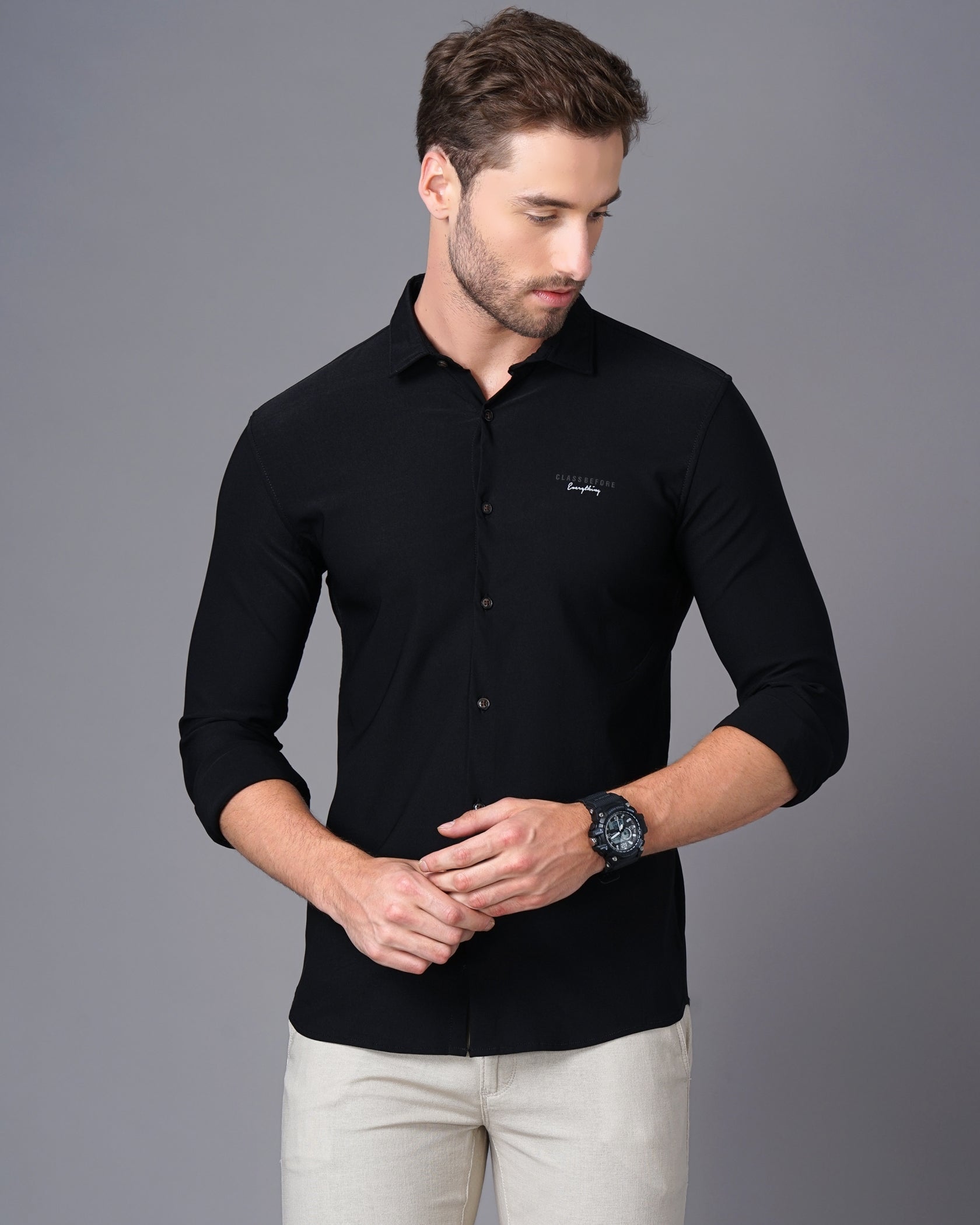 Smart Slim Fit Opaque Casual Shirt