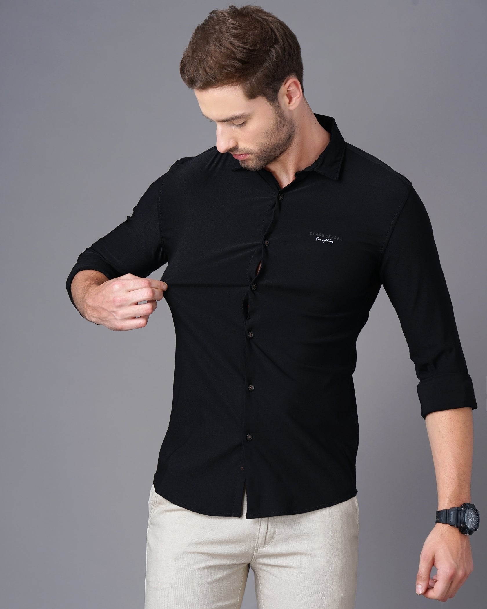 Smart Slim Fit Opaque Casual Shirt