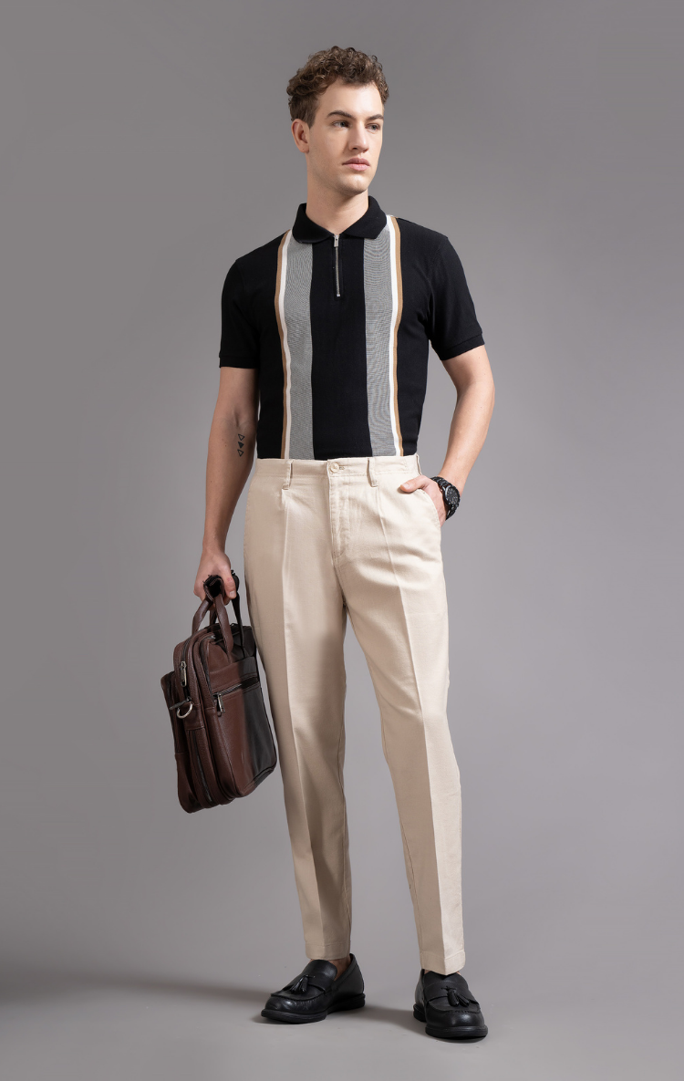 Men's Single Pleated Regular Fit Trouser