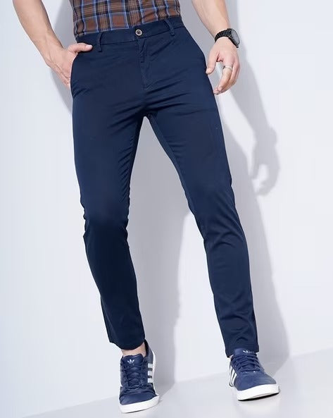 Slim Fit Flat-Front Chinos