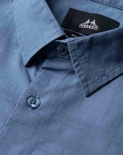 Men Dobby Smart Slim Fit Casual Shirt