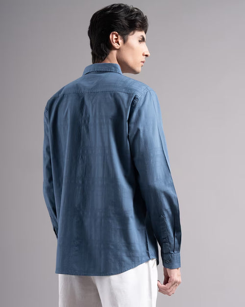 Men Dobby Smart Slim Fit Casual Shirt