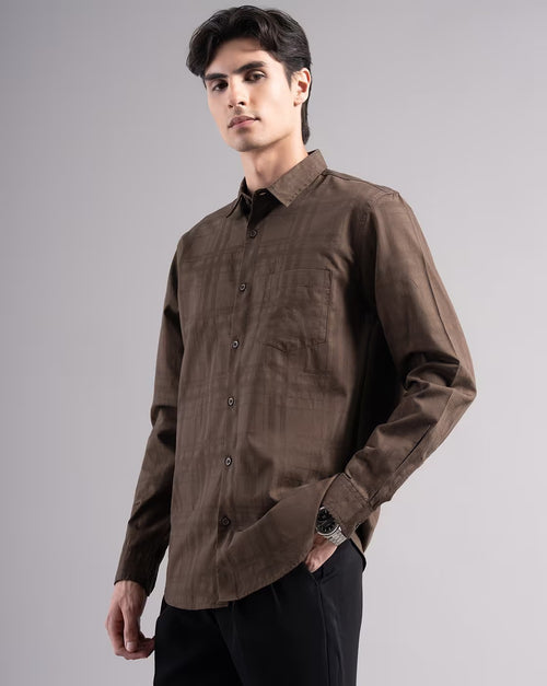Men Dobby Smart Slim Fit Casual Shirt