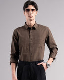 Men Dobby Smart Slim Fit Casual Shirt
