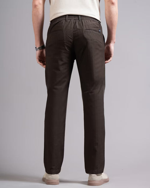 Men Ankle  Fit Smart Slim Fit Low-Rise Regular Trousers