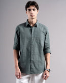 Men Dobby Smart Slim Fit Casual Shirt