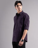 Men Self-Weaved Slim Fit Shirt
