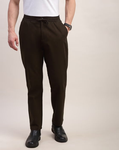 Men Comfort Straight Fit Low-Rise Trousers