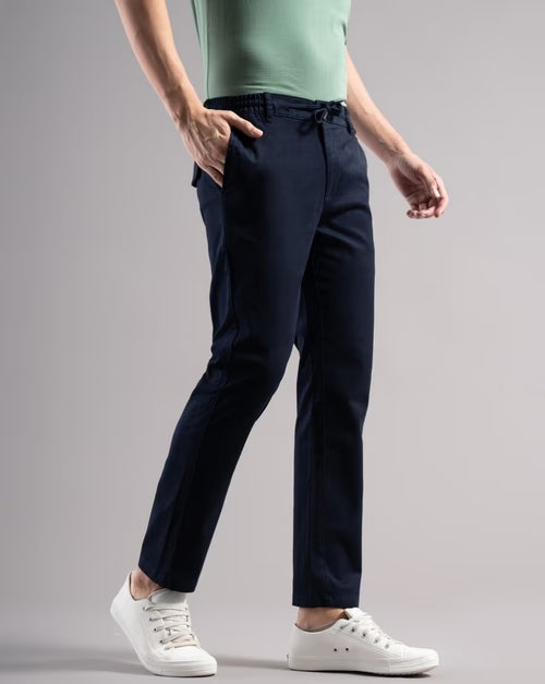 Men Smart Slim Fit Low-Rise Trousers