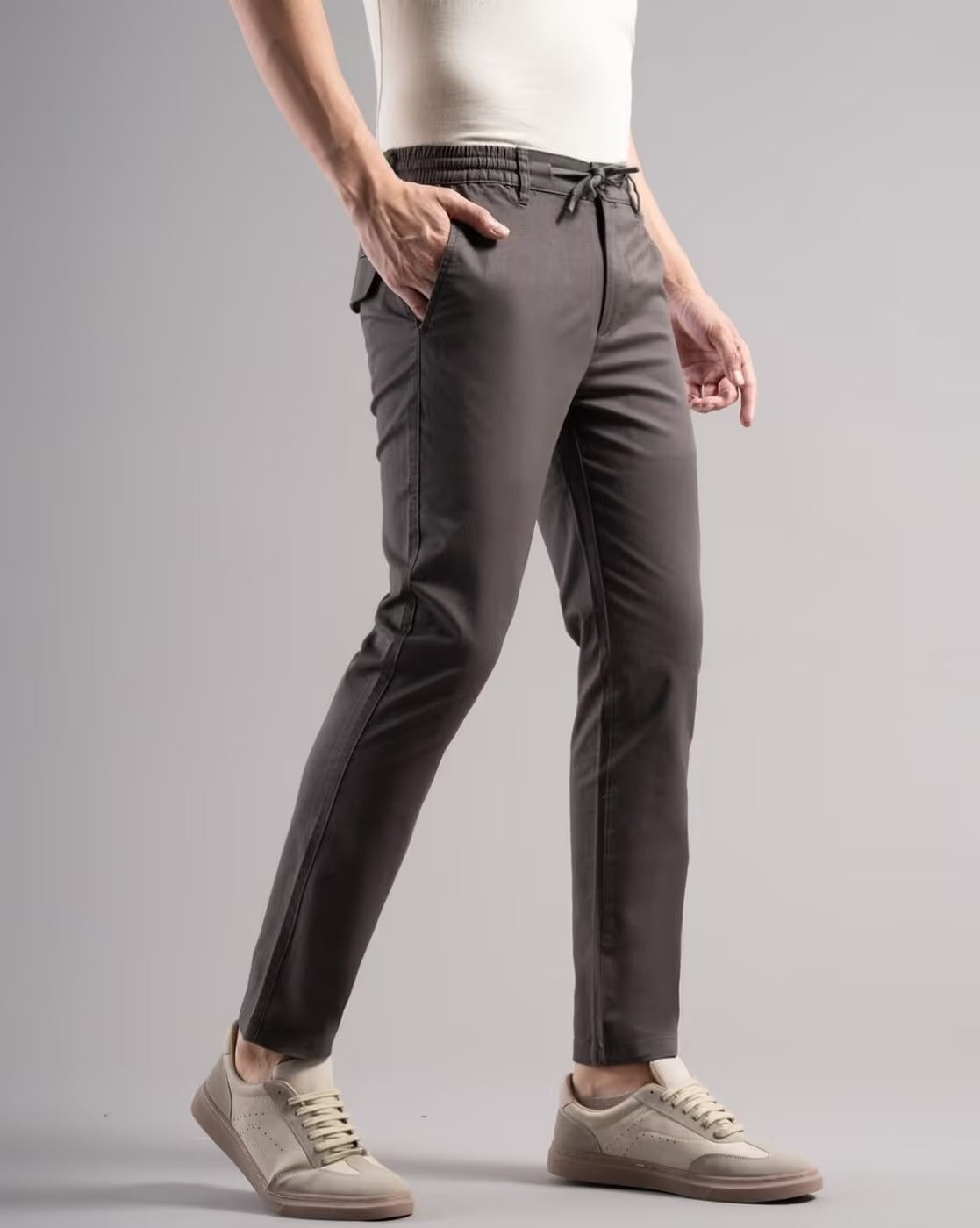 Men Smart Slim Fit Low-Rise Trousers
