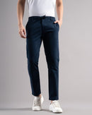 Men Smart Slim Fit Low-Rise Chinos Trousers
